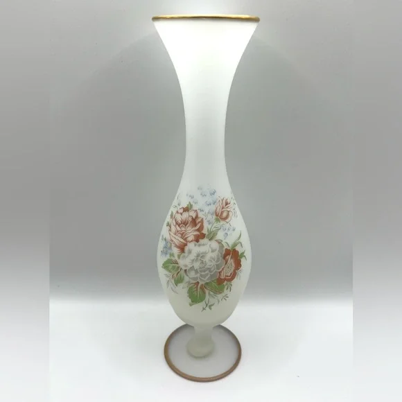 Vintage Westland Co San Leandro CA Satin Etched Vase Japan