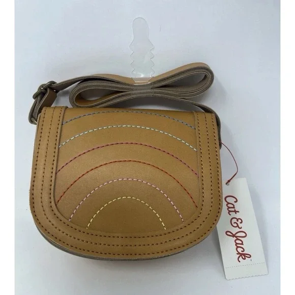 Cat‎ & Jack Girl's Rainbow Crossbody Leather Bag 6.5