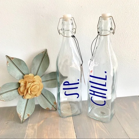 Rae Dunn Bail & Trigger Bottle SIP and CHILL Set