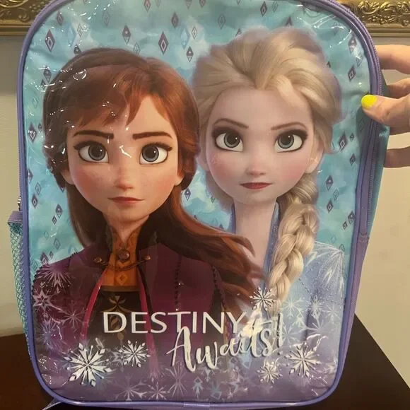 Purple and Blue Frozen Bag with Snowflake Accents