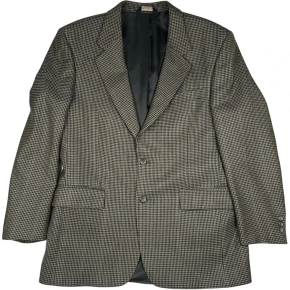 Jos. A Bank Wool Blazer Executive Collection Brown Houndstooth 42R