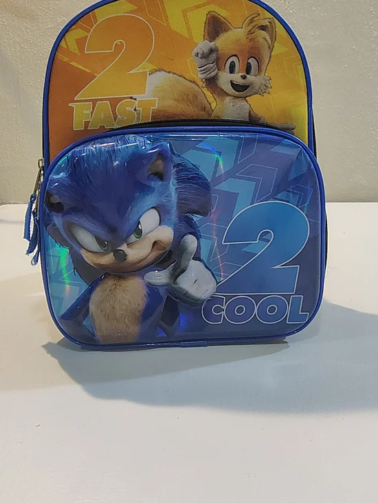 Sonic 2 Cool Blue and Yellow Kids Small Backpack