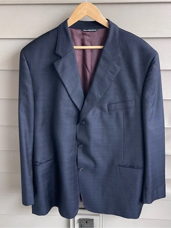 Jack Victor Blazer Loro Piana Dream Tweed Wool 48R Plaid Sport Coat Preppy