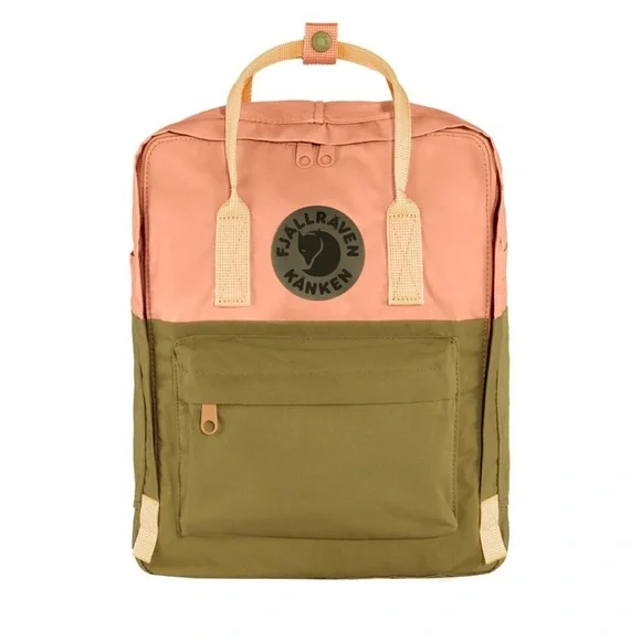 Fjallraven Kanken Art Landsort Backpack in Peach and Olive mini