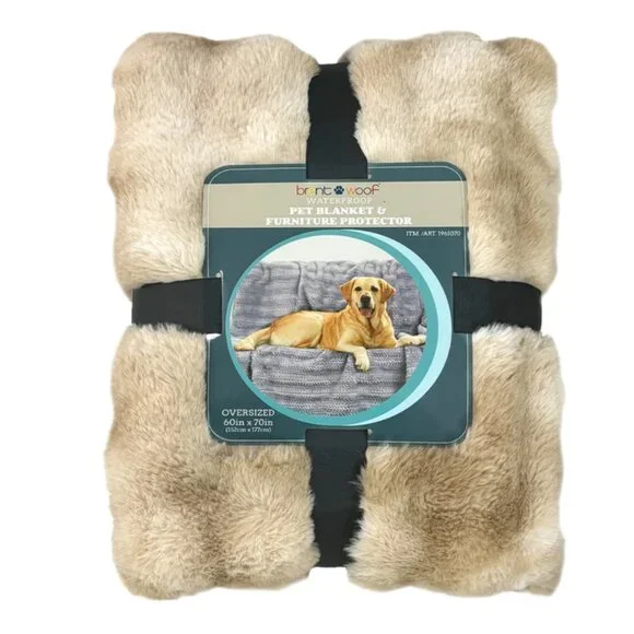 Brentwood Oversized Waterproof Pet Blanket and Furniture Protector, Bubble Fur