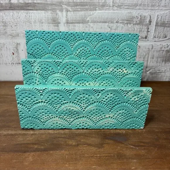 Teal Desk Organizer