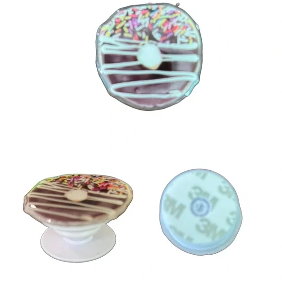 Donut Design Phone Grip - Brown