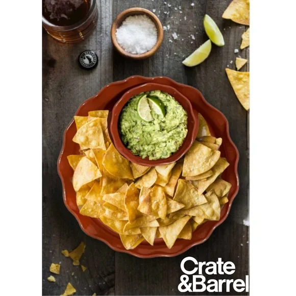 Bret Bortner Design Exclusively for Crate & Barrel Terracotta Chip & Dip Tray