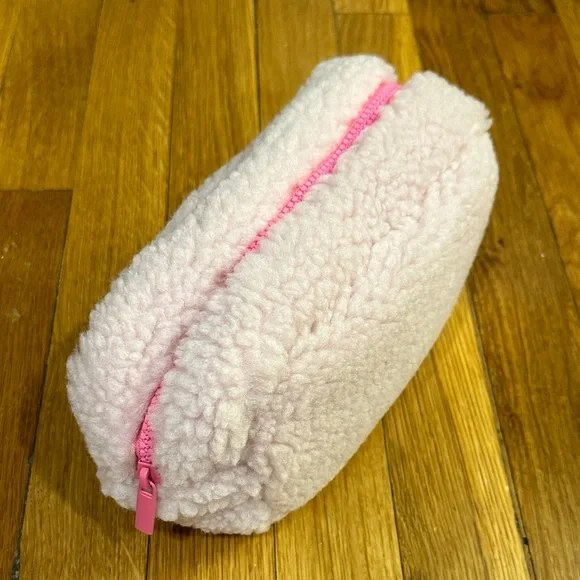 Pink Fleece Pouch / Toiletries Bag