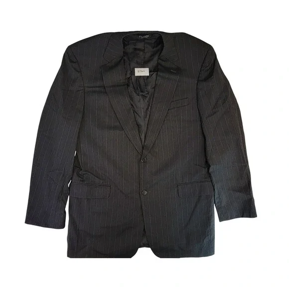 Jos A Bank Gordon Charcoal Pinstripe Wool Mens Suit Jacket Blazer 44 XLG‎