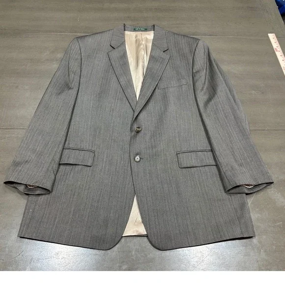 Lauren Ralph Lauren Mens 46R Grey Herringbone 100% Wool Blazer Sport Coat Canada
