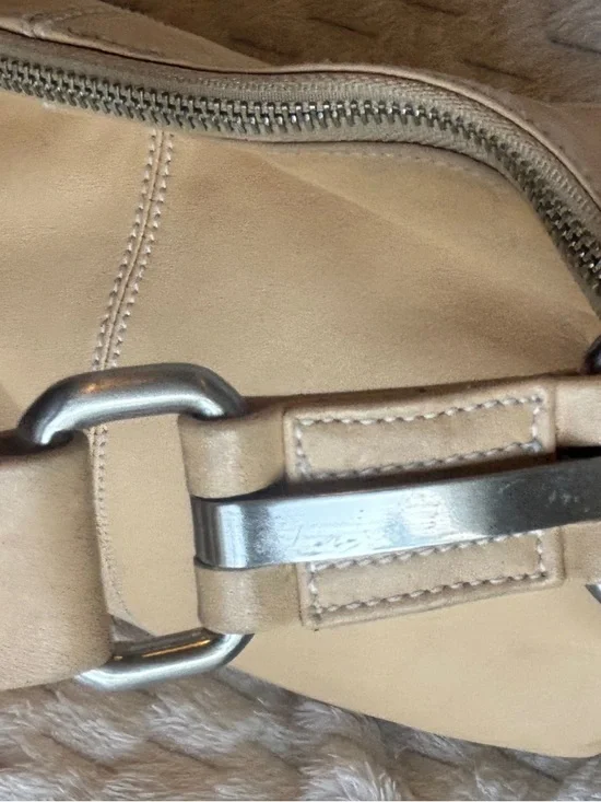 Perlina New York soft yellow/creamy Leather Shoulder Hobo Bag Silver Hardware