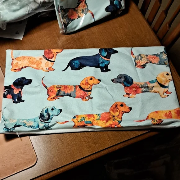 🛍Dachshund Print Fabric pillow covers 19 x 11 set 2