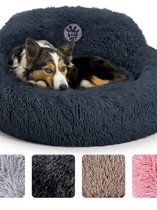 New Calming Dog Bed Medium Size Dog - 30'' Donut Bed, Washable Dog Bed, Anti-Sli
