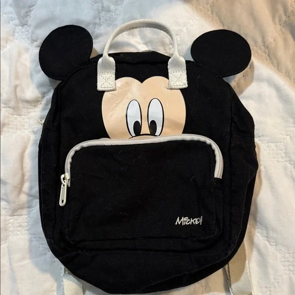 Disney Child’s Mickey Mouse Black Kids Backpack H & M 🖤 🖤