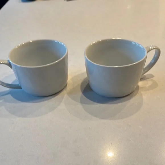 Crate&Barrel Mercer White Mugs