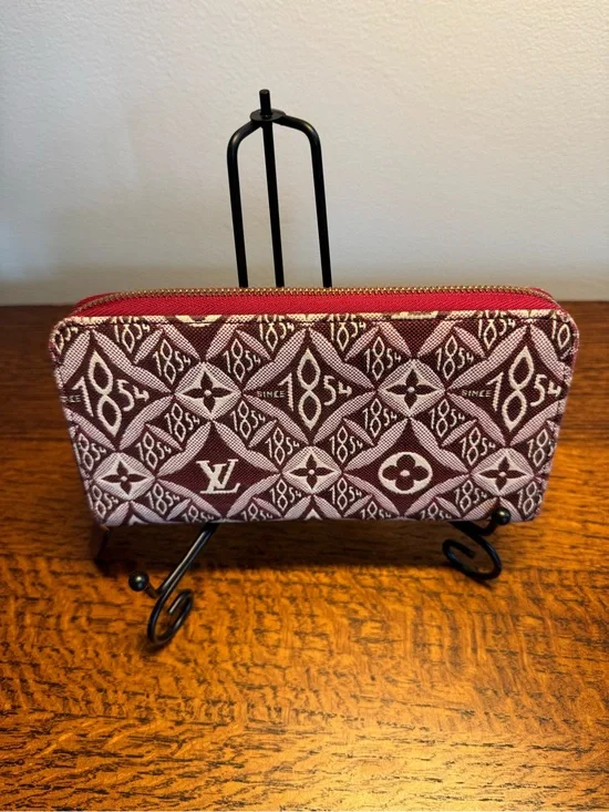 Louis Vuitton Jacquard Since 1854 Zippy Wallet - Bordeaux w/COA and Dust Bag