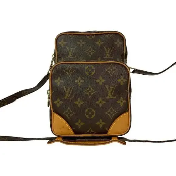 LOUIS VUITTON Brown Monogram Leather Pochette Shoulder Bag