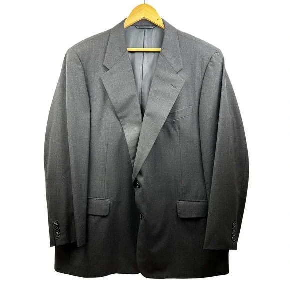 Hickey Freeman Wool Suit Set Men 48L 36x30 Gray USA Union Made 2-Piece Classic‎