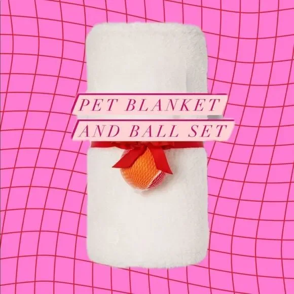 ⛔️CLEARANCE⛔️ Faux fur white Blanket and Ball Set