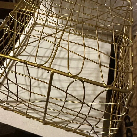 Set of 4 Avon vintage Gold colored metal wire basket for storage/gifting