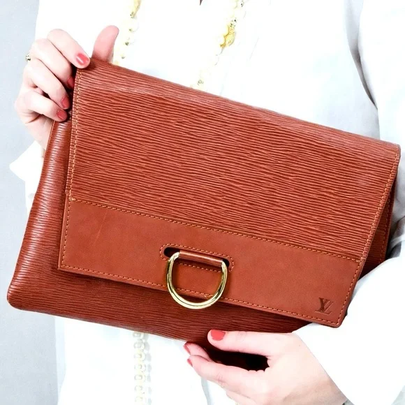 Louis Vuitton Lena Jena Envelope 28 Epi Leather Brown Clutch Wallet