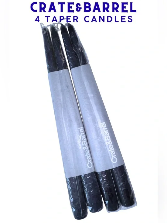 Crate & Barrel Deep Navy Blue 12” Dipped Taper Candles 2 Sets of 4 NWT