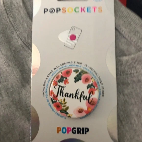PopSocket Pink and White Floral Phone Grip Cover