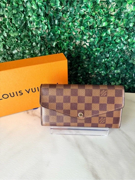 Louis Vuitton Brown Damier Ebene Continental Sarah Wallet Authentic