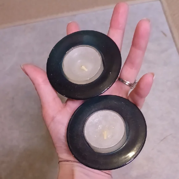 Crate&Barrel Blue Tealight Holders