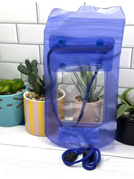 Waterproof Phone Pouch W/Adjustable Lanyard & Clear Window For Touchscreen Use