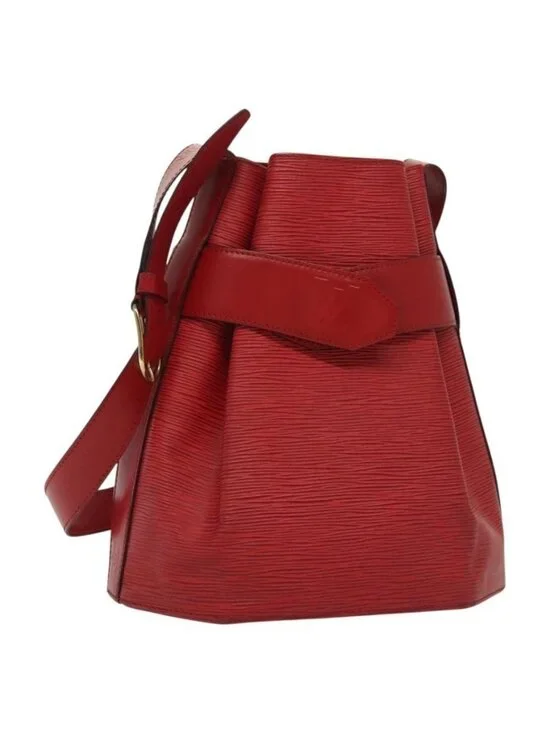 Authentic LOUIS VUITTON Epi Sac Depaule PM Shoulder Bag Red M80207 LV