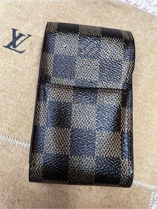 Louis Vuitton Canvas Damier Ebene Cigarette Case with Dustbag