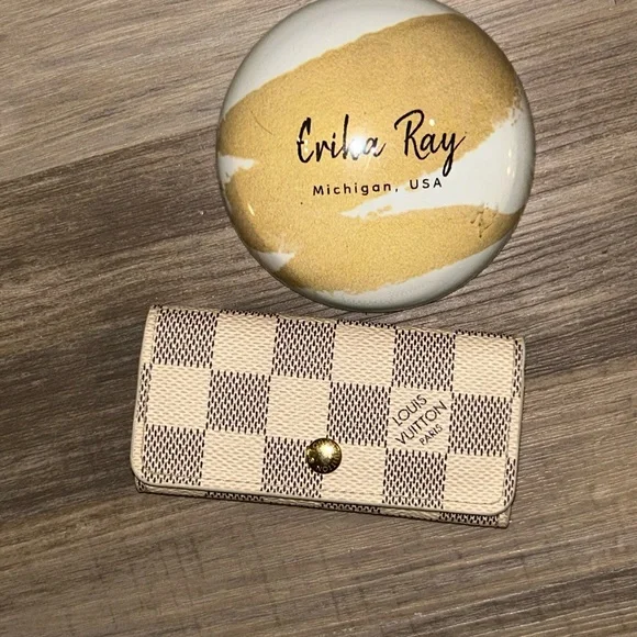 Louis Vuitton Damier Azur 4 Ring Key Holder‎