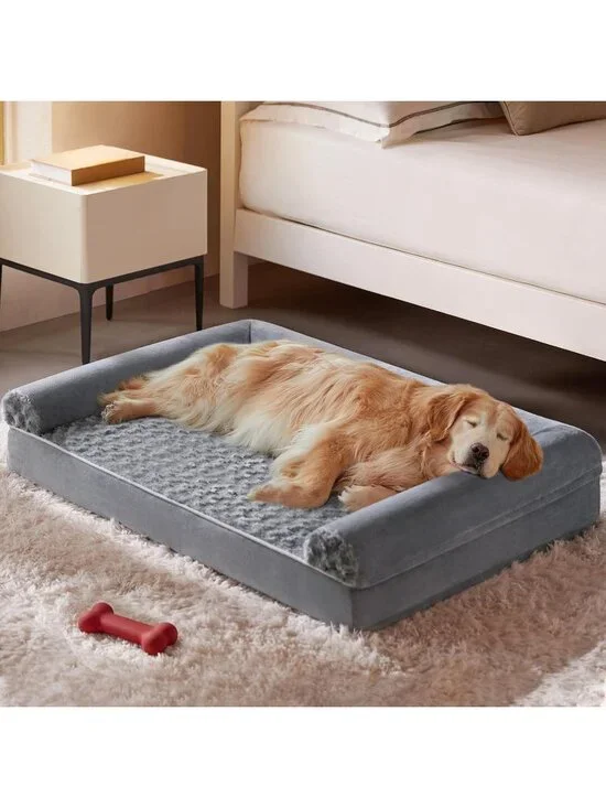 New Orthopedic Dog Bed for Medium Large Dogs Waterproof Couch Dog Pet Bed - Grey