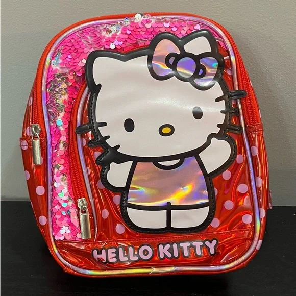 Friends Sanrio Hello Kitty Pink, Red Polka Dots Mini Backpack‎