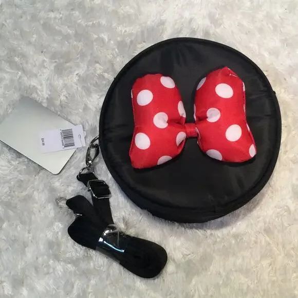 New Minnie Mouse bow crossbody satin bag