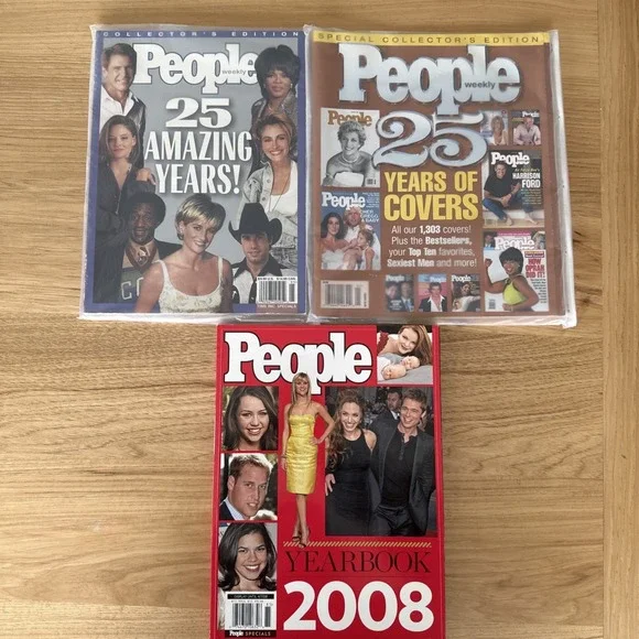 Random Lot Of 3 PEOPLE Magazine COLLECTOR'S EDITION, 25 YEARS, 2008, Covers