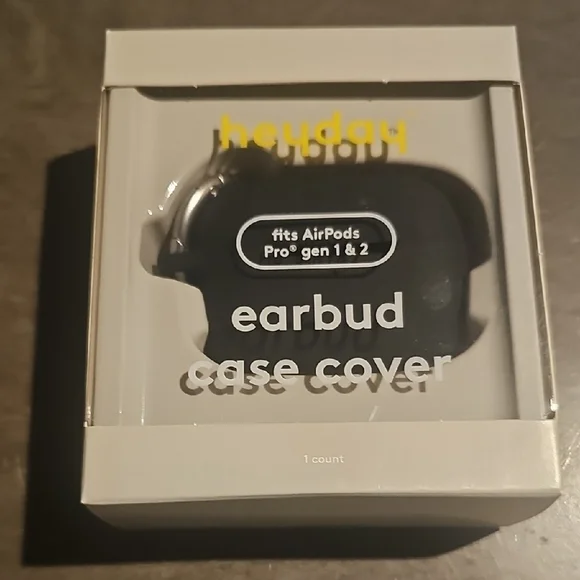 heyday Black Earbud Case Cover for AirPods Pro Gen 1 & 2