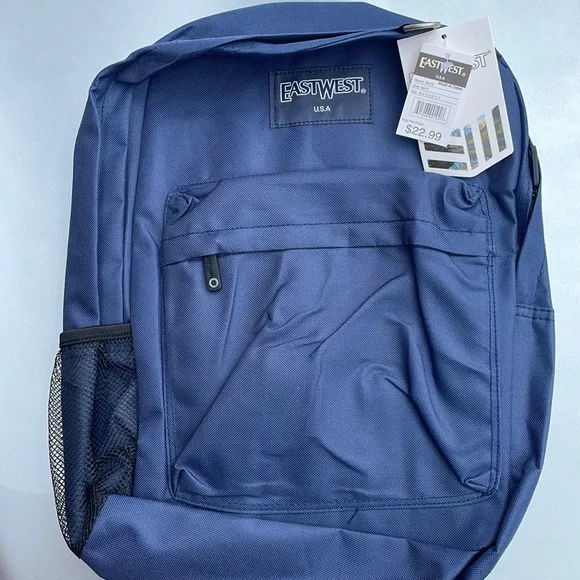 EASTWEST simple student school backpack NWT Navy Blue