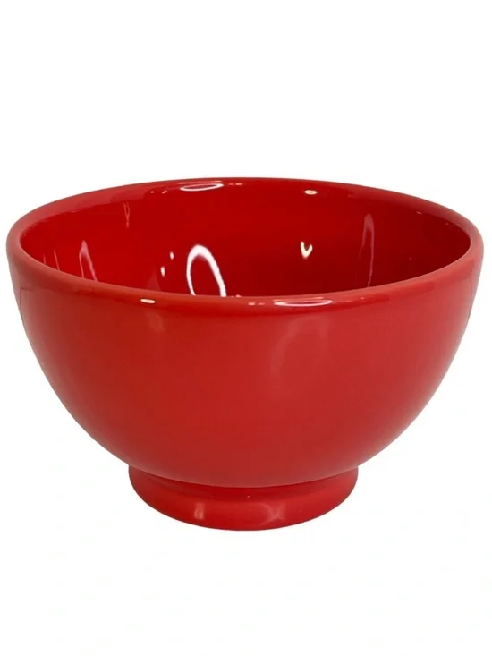Crate&Barrel Cereal Soup Bowl Footed Ceramic Casual Colorful 5.5” Wide Orange