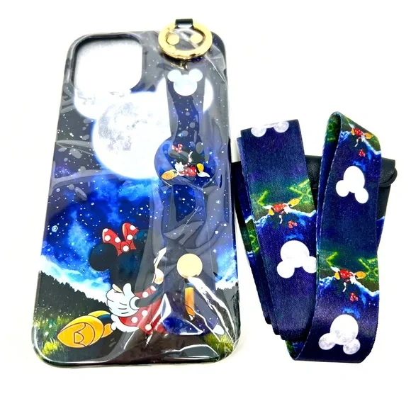 New Iphone 12 Pro Max Case Mickey Mouse Cover Case With Wrist Landyard