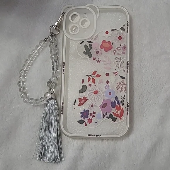 Korean 3D Bear Ear Flower Clear Soft Case for iPhone 11 Pro Max