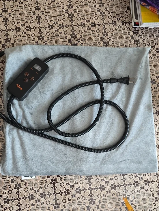 Heated Electric Pad Controller with Coiled Cord - Light Blue