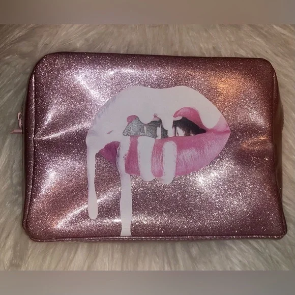 Pink/Glittery Kylie Cosmetic MakeUp Bag.