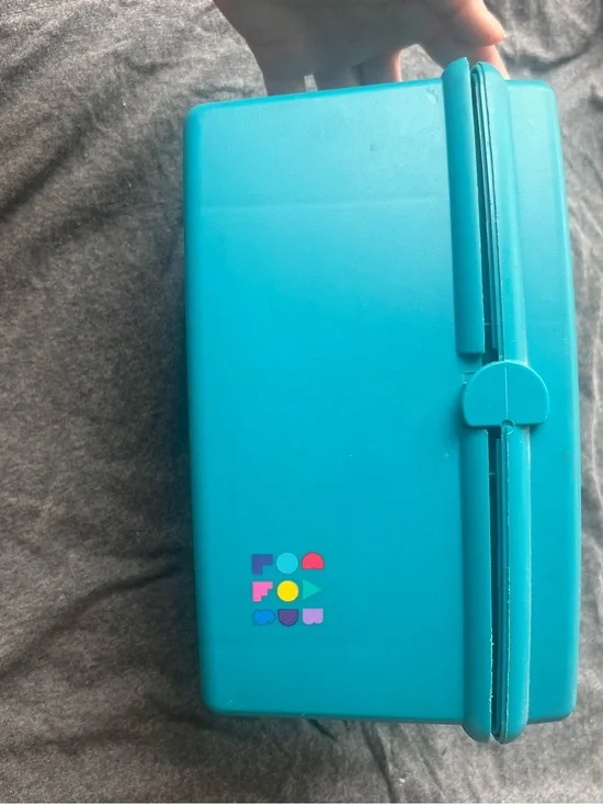 Turquoise Lunchbox with Colorful Logo