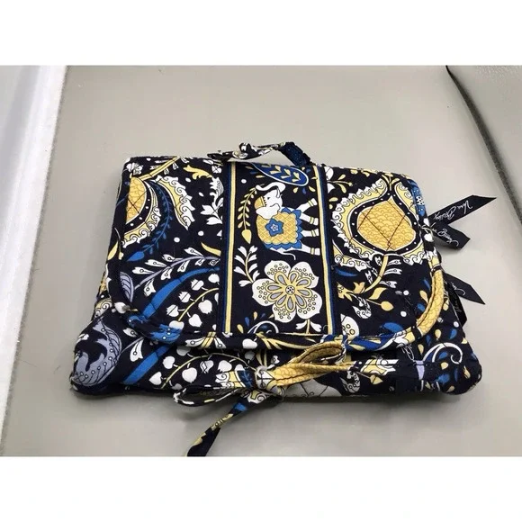 Organizer Make Up Bag Tie Close Ellie Blue Pattern Retired