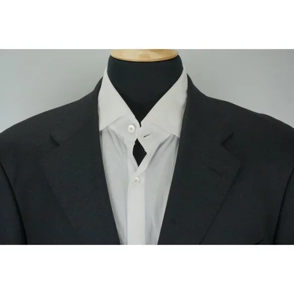Unbranded Ermenegildo Zegna Cloth Solid Charcoal Gray Wool Sport Coat Jacket 46