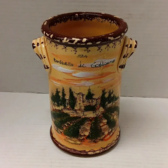 Castello di Gabbiano Pottery Wine Cooler Bucket or Utencil Holder