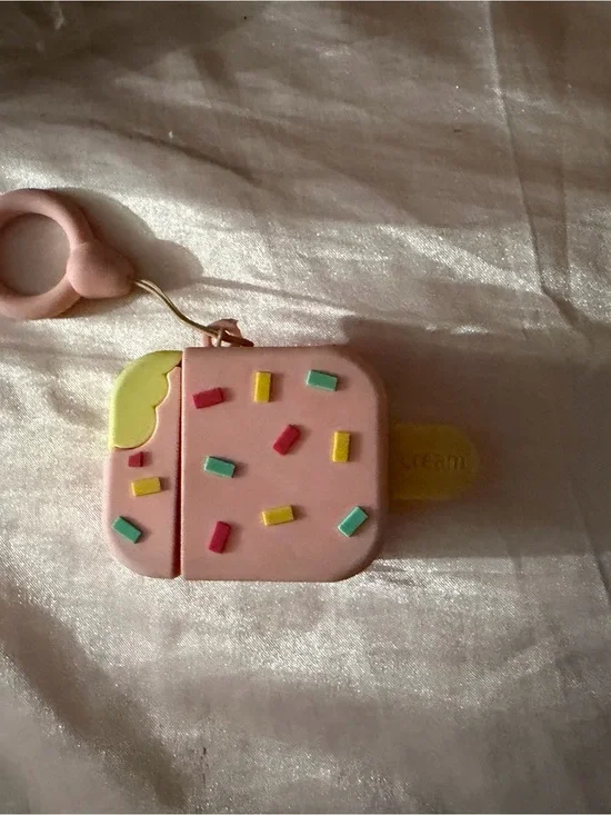 Pink Popsicle Silicone AirPods Case with Sprinkles